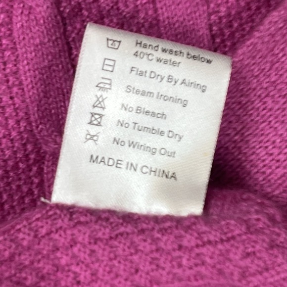 Cashmere Wool Blend Pink Scarf Pearl Accent Buttons Size 72" X 54" Cozy Soft - Picture 6 of 8